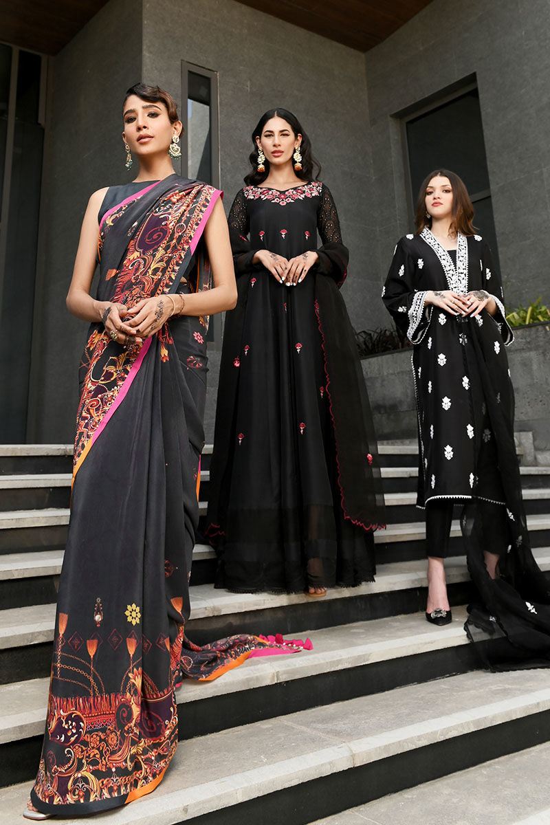 Ansab Jahangir | Luxury Silk Pret | BLACK INK - Official Ansab Jahangir stockist in UK - Sakeena London