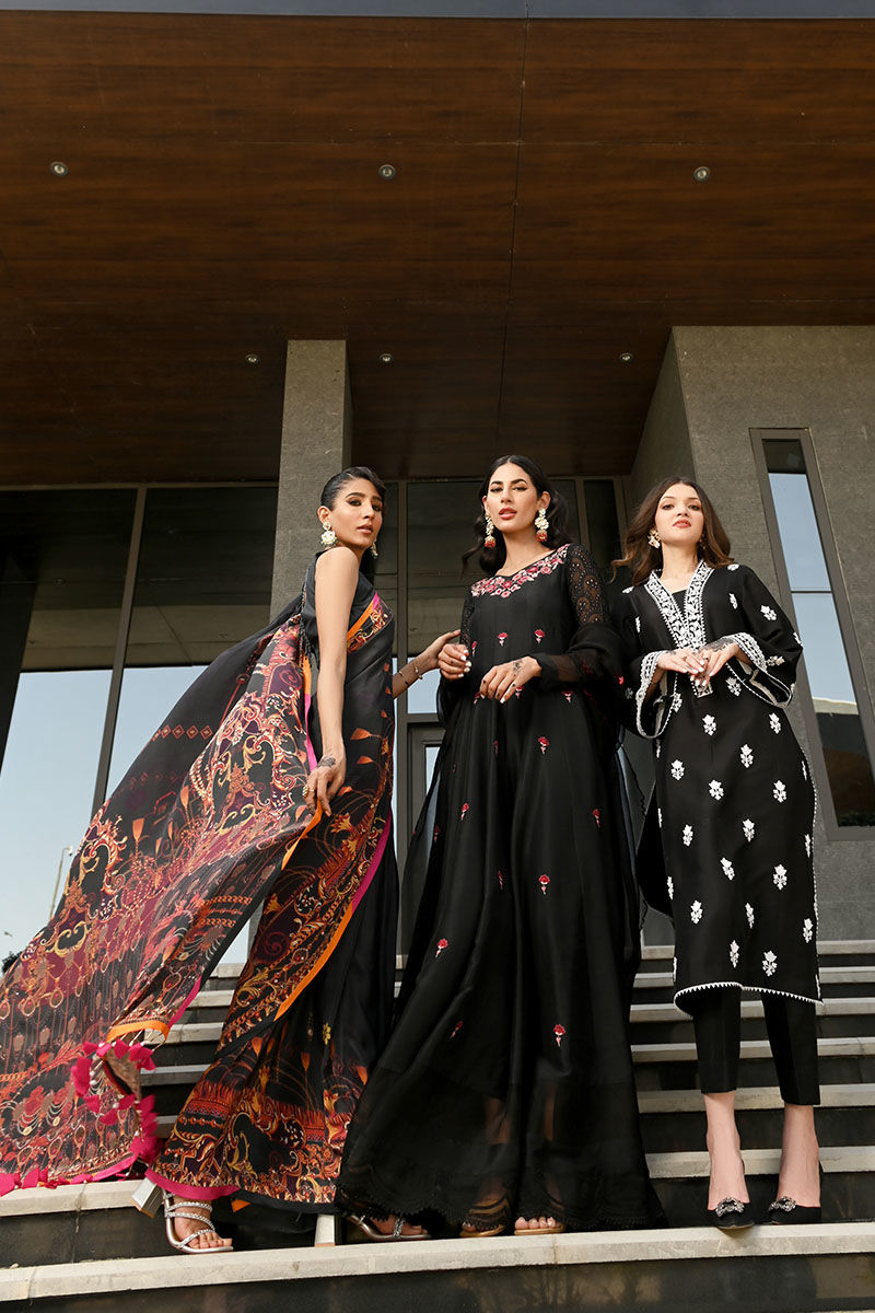 Ansab Jahangir | Luxury Silk Pret | BLACK INK - Official Ansab Jahangir stockist in UK - Sakeena London