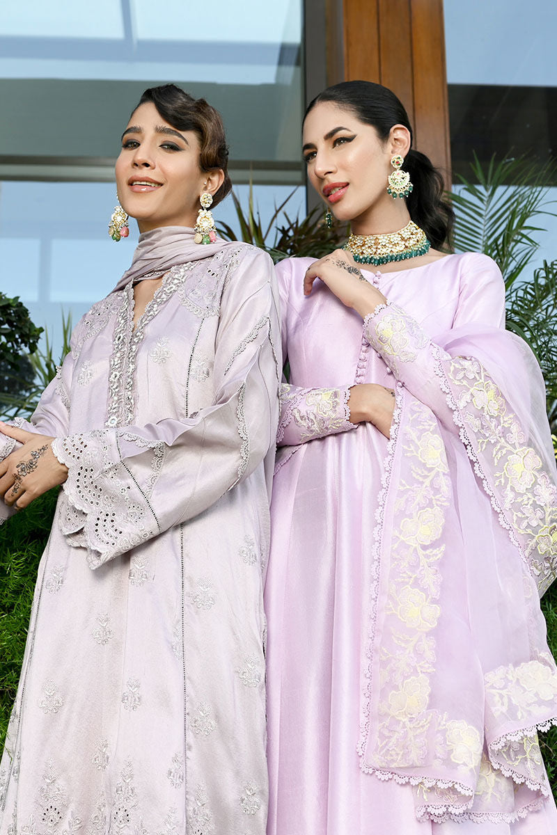 Ansab Jahangir | Luxury Silk Pret | LILAC MARBLE - Official Ansab Jahangir stockist in UK - Sakeena London