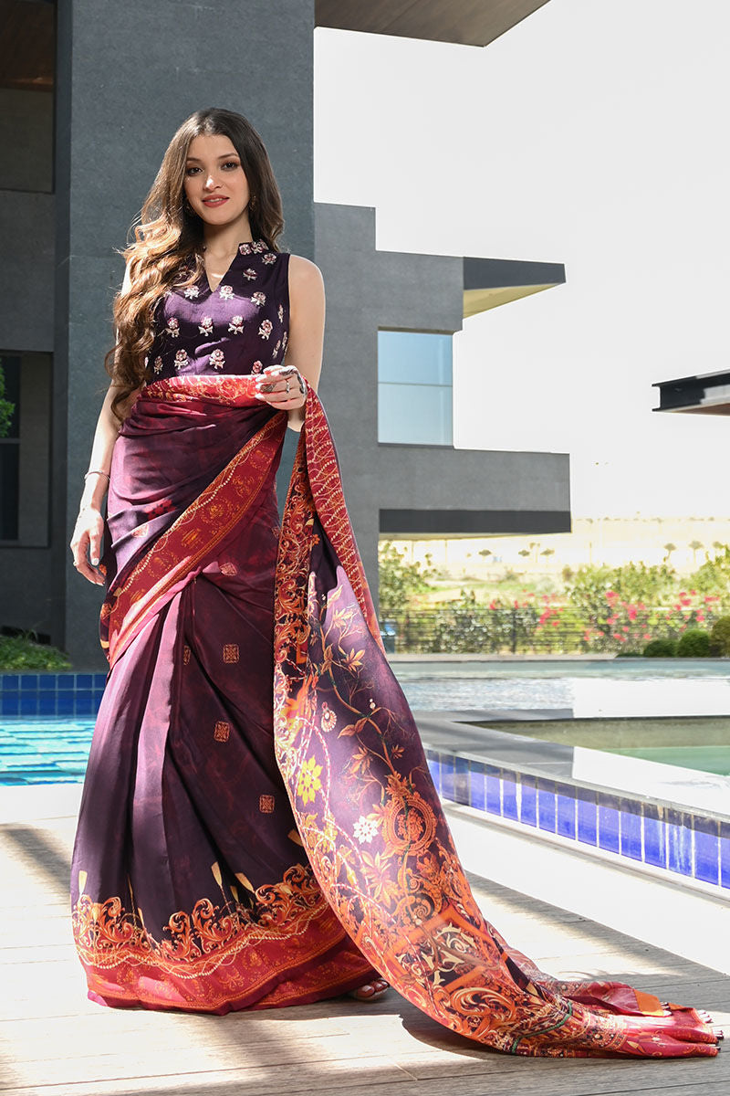 Ansab Jahangir | Luxury Silk Pret | VINTAGE VOILET - Official Ansab Jahangir stockist in UK - Sakeena London