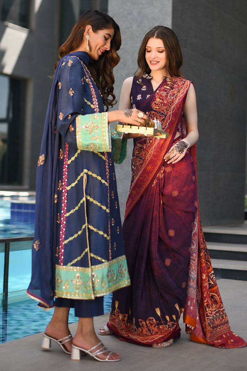 Ansab Jahangir | Luxury Silk Pret | VINTAGE VOILET - Official Ansab Jahangir stockist in UK - Sakeena London
