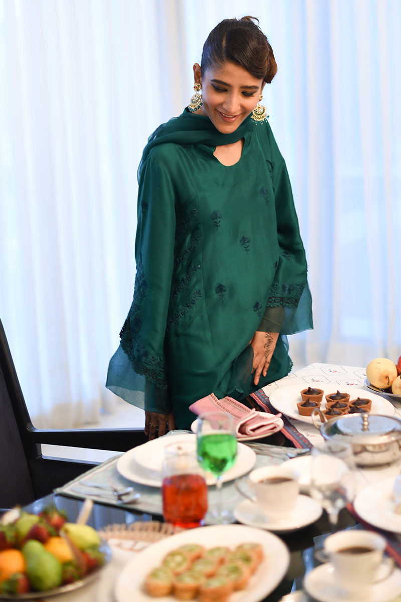 Ansab Jahangir | Luxury Silk Pret | DEEP LAKE - Official Ansab Jahangir stockist in UK - Sakeena London
