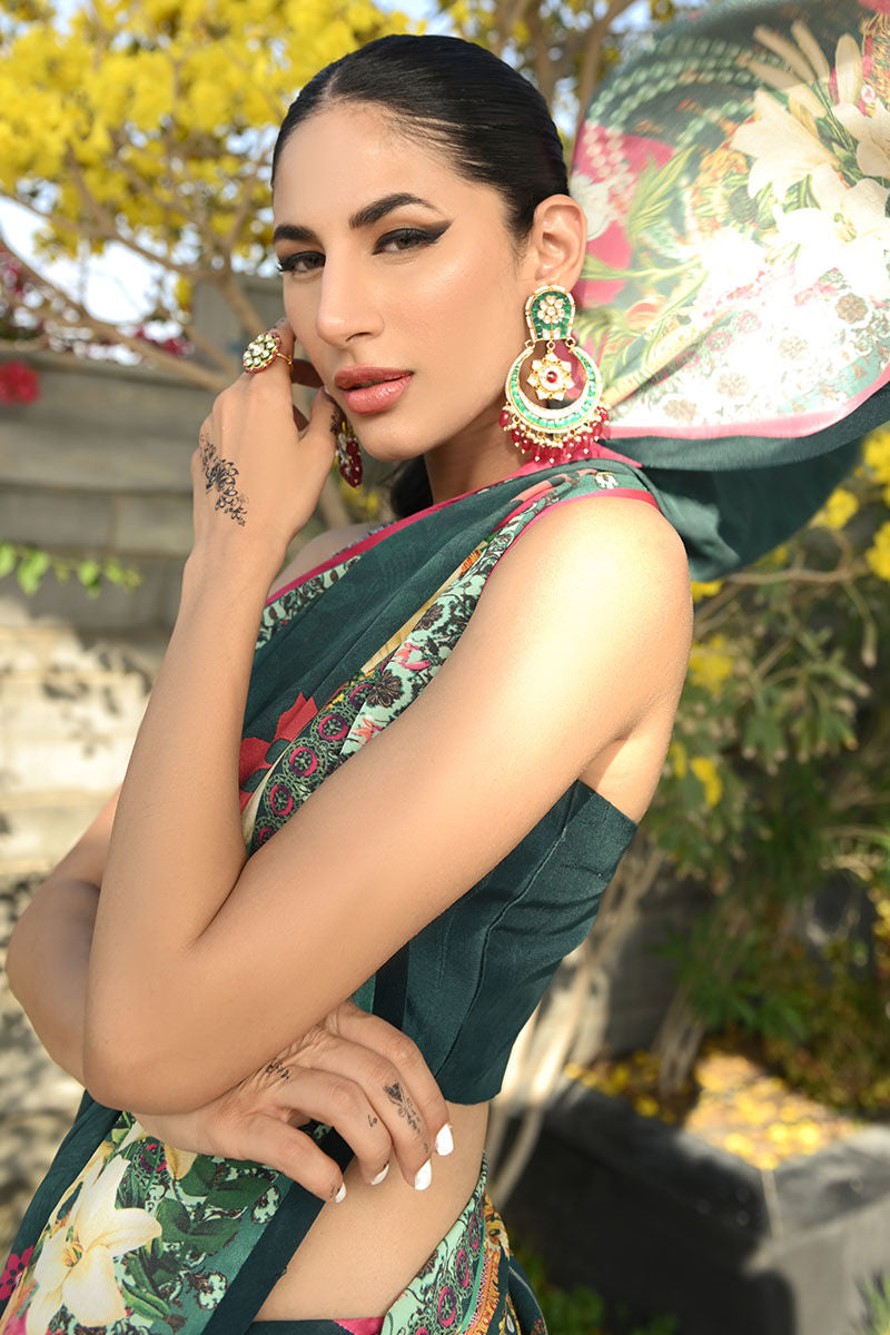Ansab Jahangir | Luxury Silk Pret | DEEP TEAL - Official Ansab Jahangir stockist in UK - Sakeena London