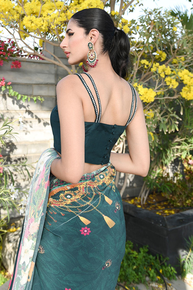 Ansab Jahangir | Luxury Silk Pret | DEEP TEAL - Official Ansab Jahangir stockist in UK - Sakeena London