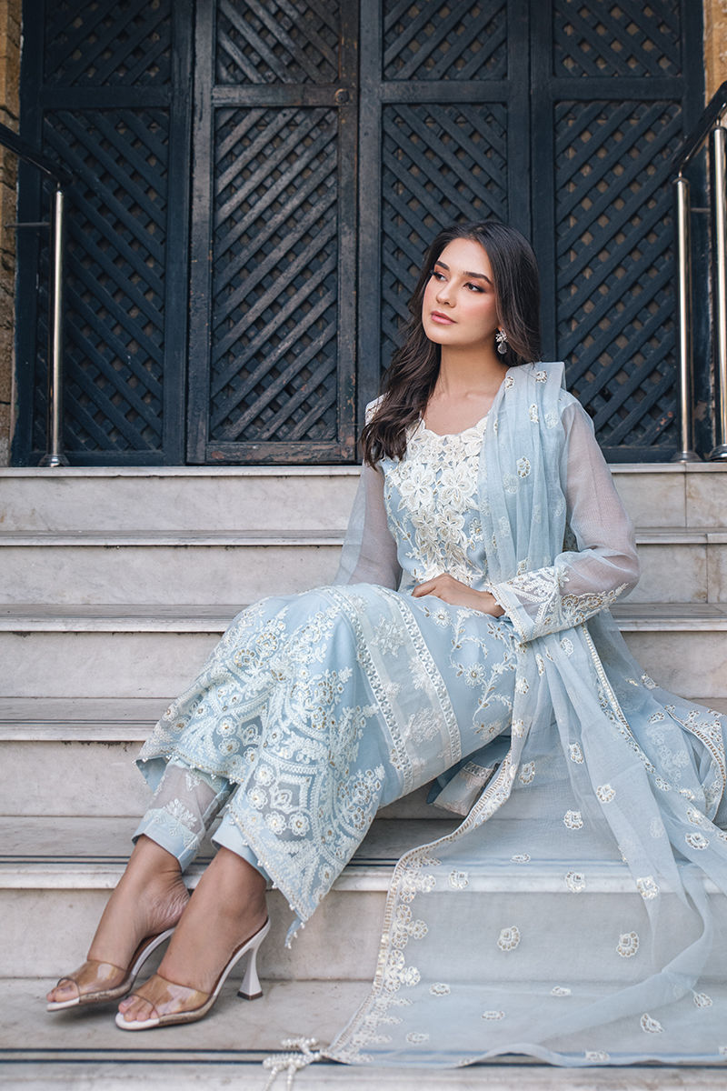 Fatima Khan | Luxury Pret 24 | LILY BLUE - Official Fatima Khan stockist in UK - Sakeena London