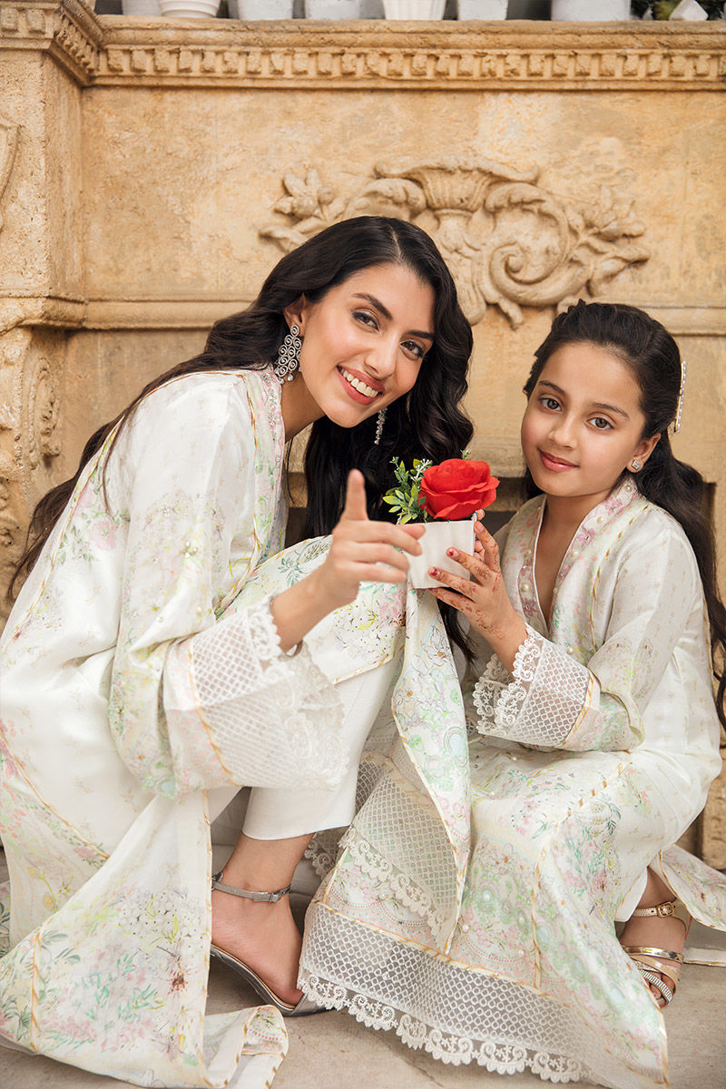 Ansab Jahangir | Luxury Silk Pret | WHISPER WHITE - Official Ansab Jahangir stockist in UK - Sakeena London