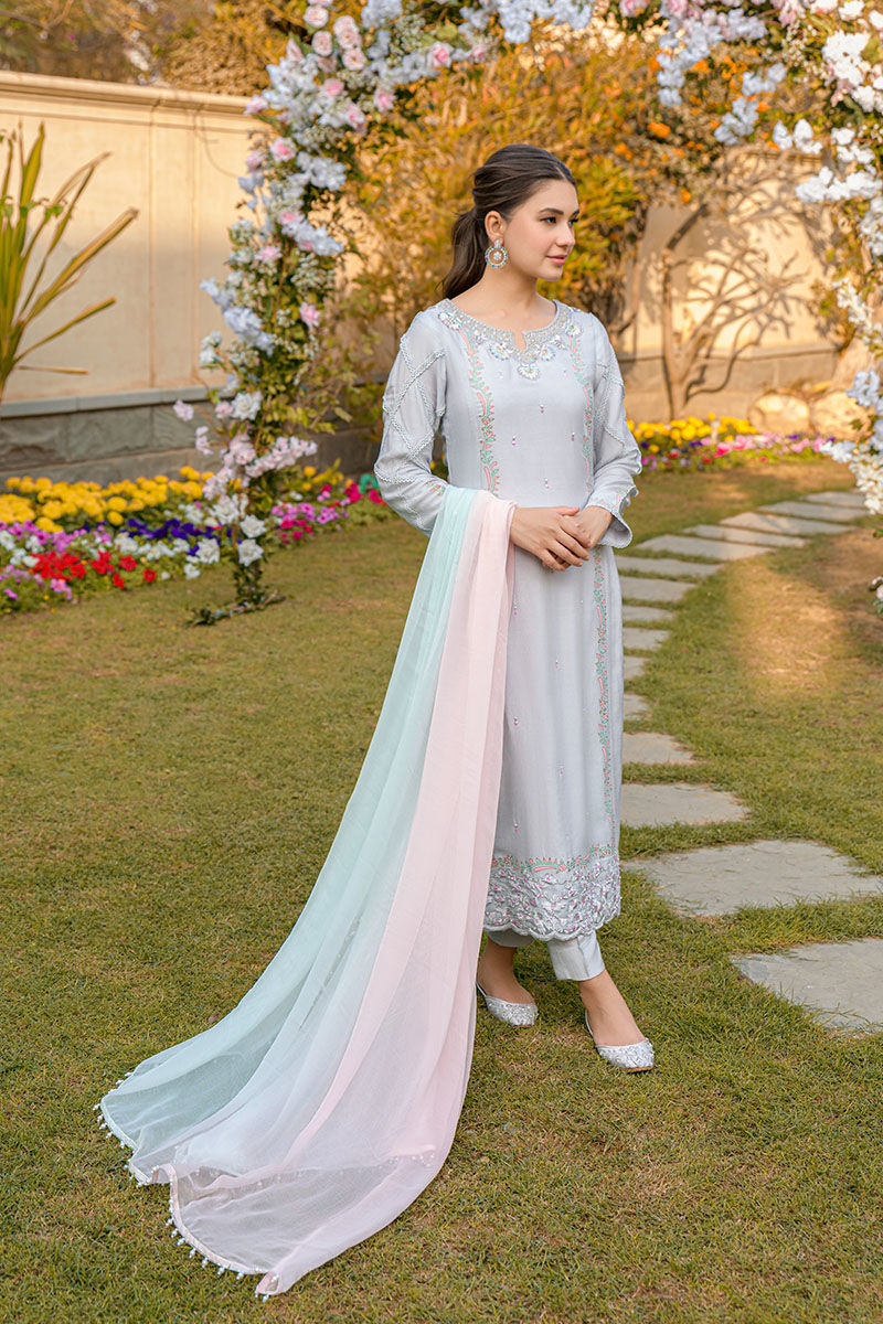 Fatima Khan | Luxury Pret 24 | FRENCH GREY - Official Fatima Khan stockist in UK - Sakeena London