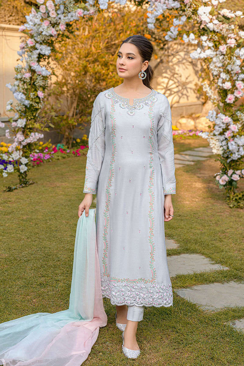 Fatima Khan | Luxury Pret 24 | FRENCH GREY - Official Fatima Khan stockist in UK - Sakeena London