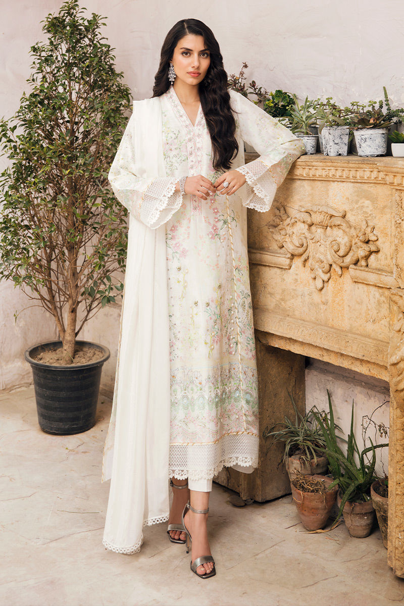 Ansab Jahangir | Luxury Silk Pret | WHISPER WHITE - Official Ansab Jahangir stockist in UK - Sakeena London
