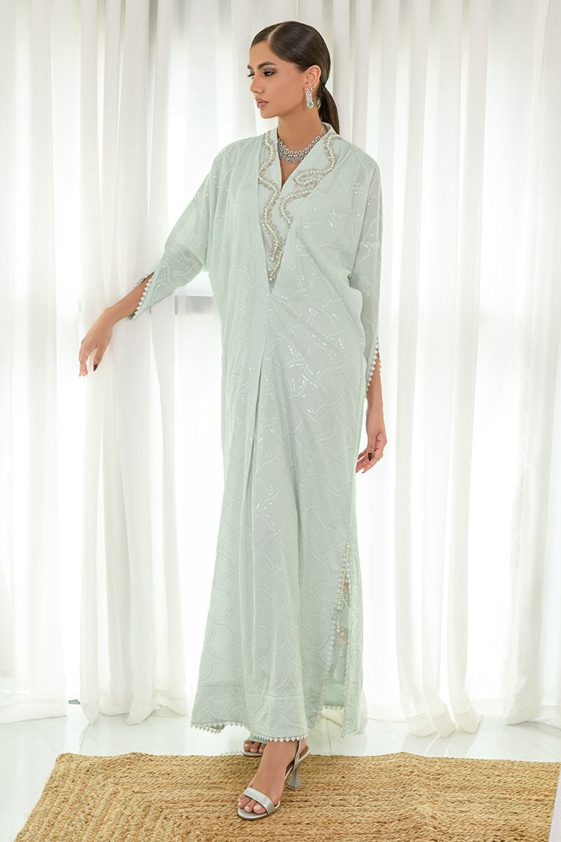 Fatima Khan | Luxury Pret 24 | AZURE MINT KAFTAN - Official Fatima Khan stockist in UK - Sakeena London