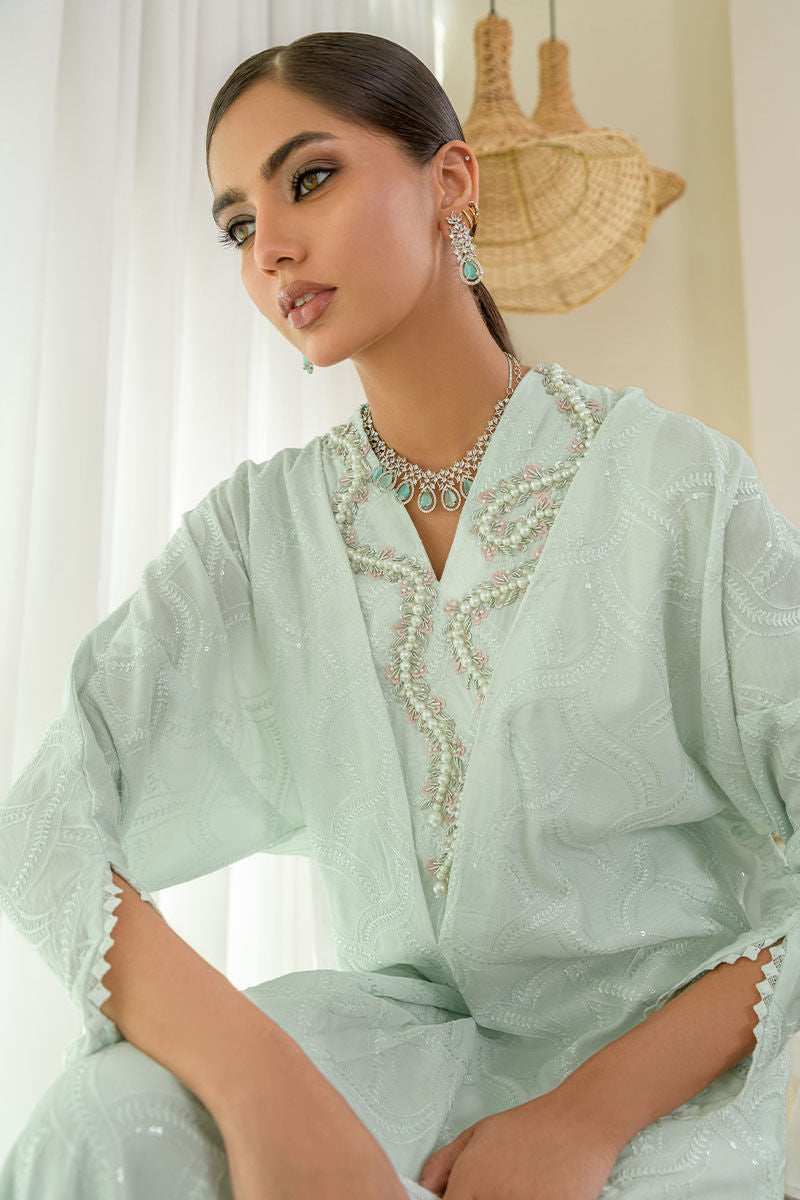 Fatima Khan | Luxury Pret 24 | AZURE MINT KAFTAN - Official Fatima Khan stockist in UK - Sakeena London