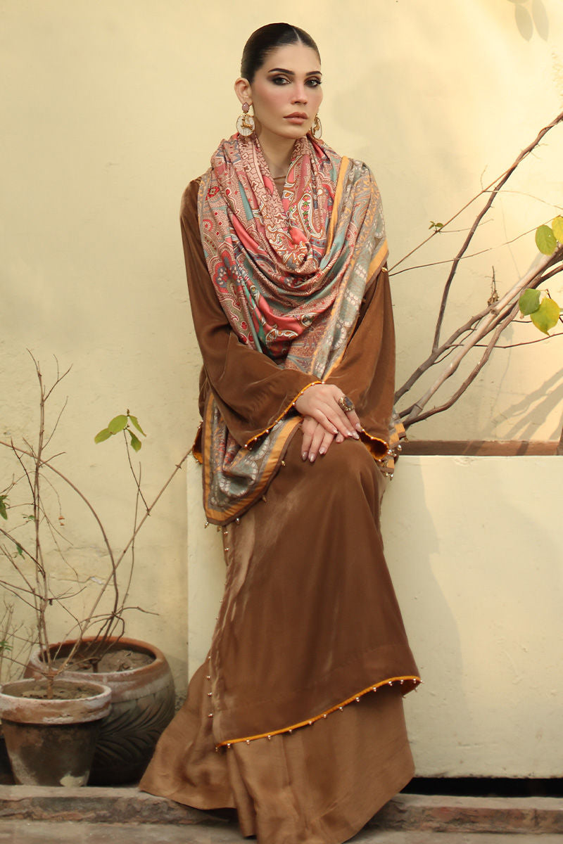 Aisha Imran | Printed Panache Velvet Shawls 25 | Myra Shirt and Pants - Official Aisha Imran stockist in UK - Sakeena London