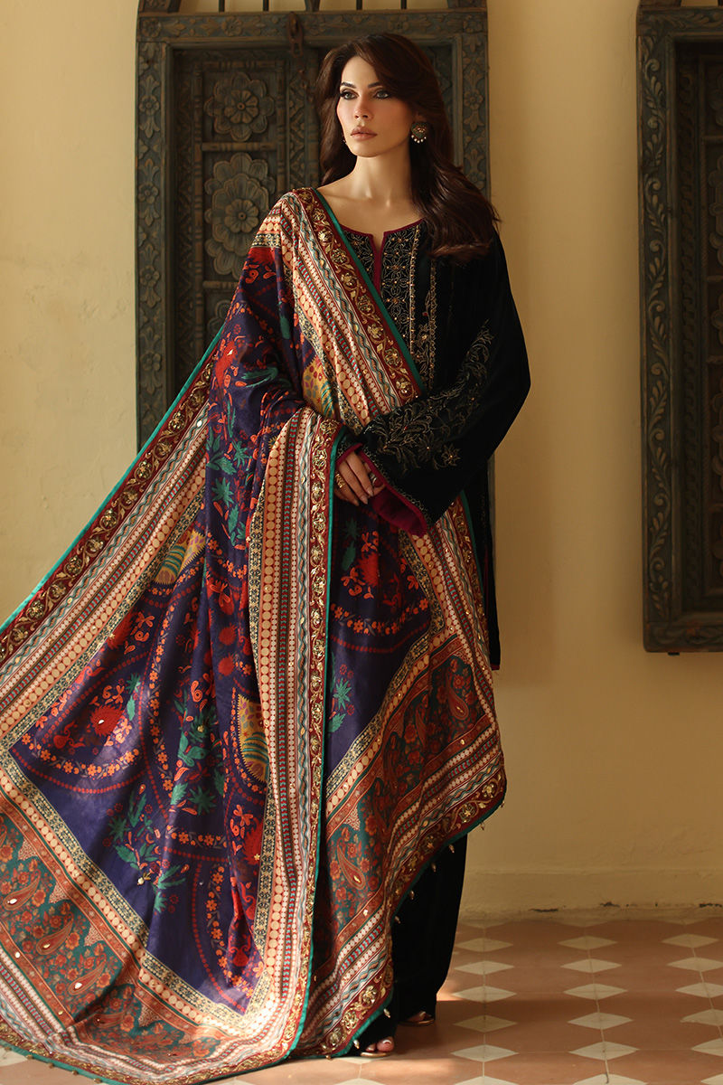 Aisha Imran | Printed Panache Velvet Shawls 25 | Liyana Velvet Shawl - Official Aisha Imran stockist in UK - Sakeena London