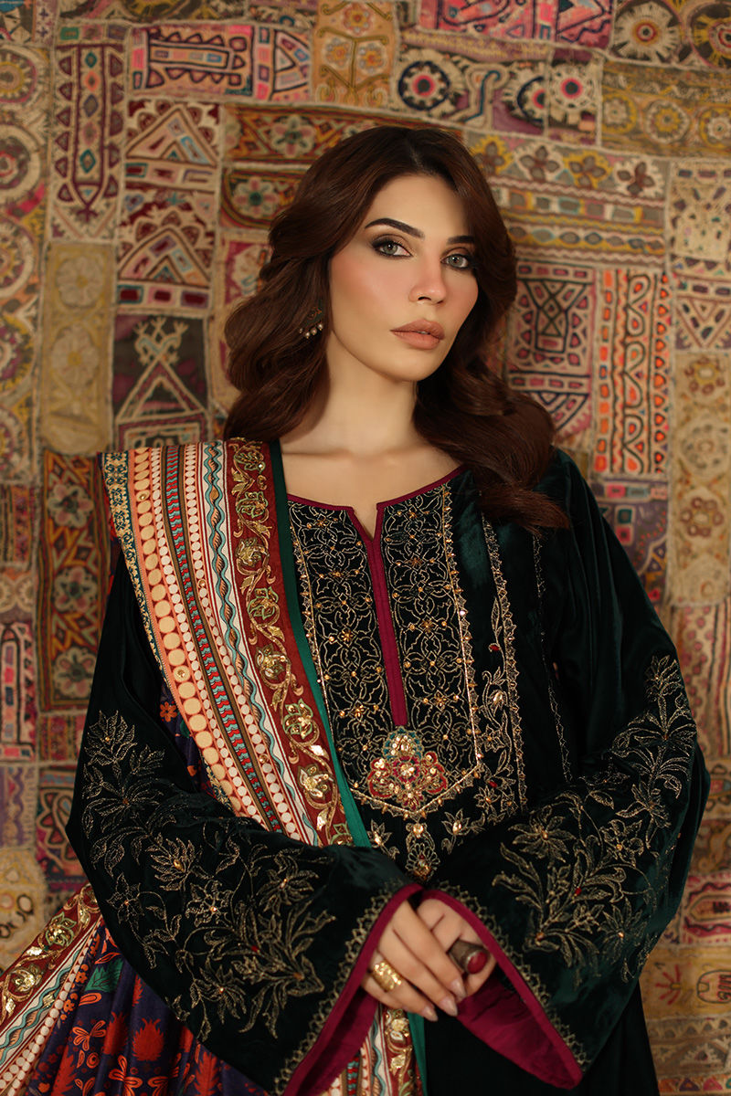 Aisha Imran | Printed Panache Velvet Shawls 25 | Liyana Velvet Shawl - Official Aisha Imran stockist in UK - Sakeena London