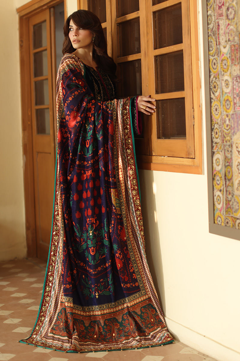 Aisha Imran | Printed Panache Velvet Shawls 25 | Liyana Velvet Shawl - Official Aisha Imran stockist in UK - Sakeena London