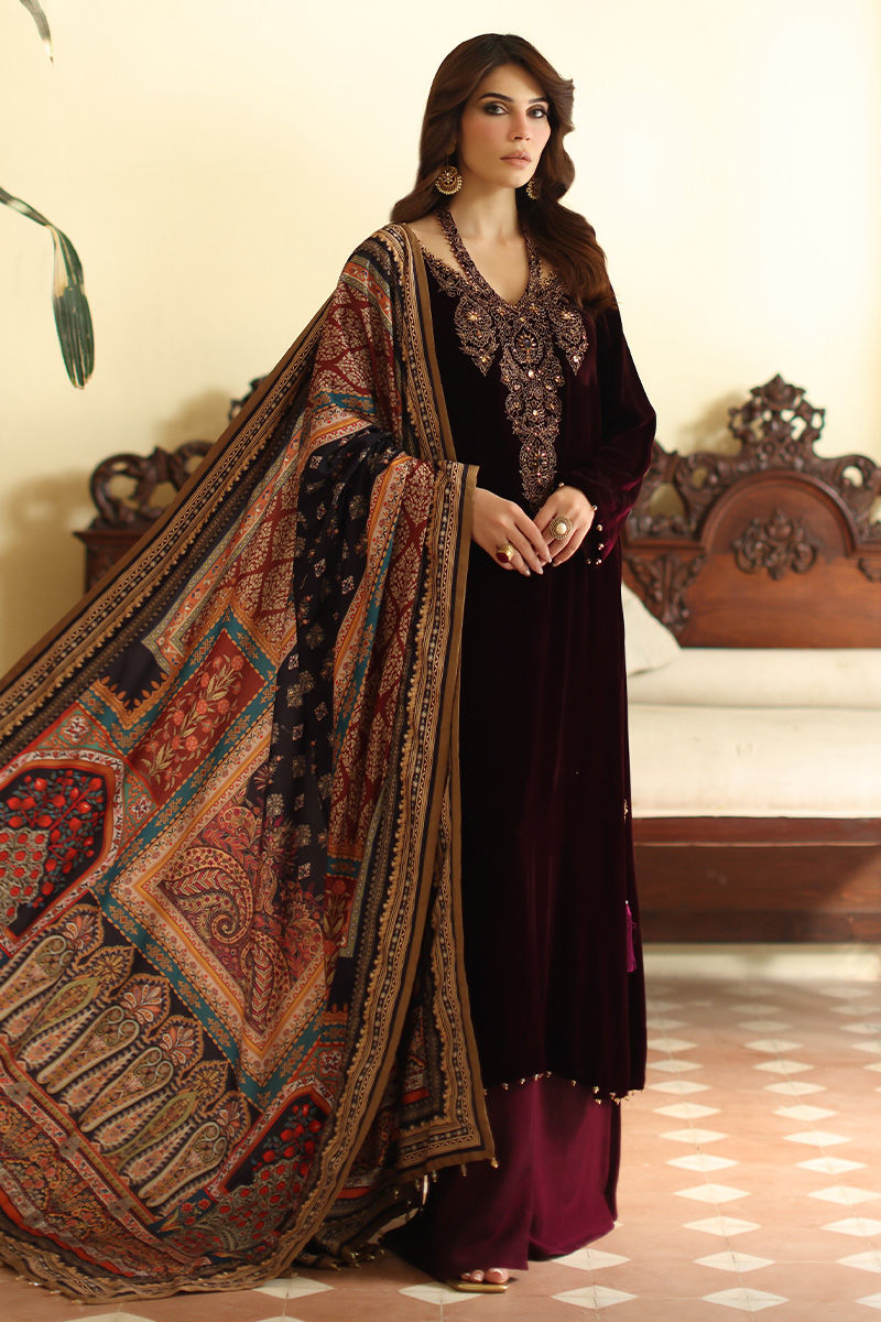 Aisha Imran | Printed Panache Velvet Shawls 25 | Selina Velvet Shawl - Official Aisha Imran stockist in UK - Sakeena London