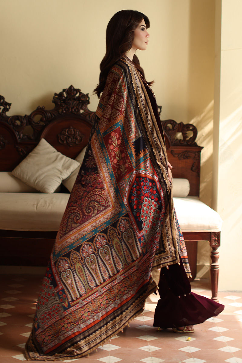 Aisha Imran | Printed Panache Velvet Shawls 25 | Selina Velvet Shawl - Official Aisha Imran stockist in UK - Sakeena London