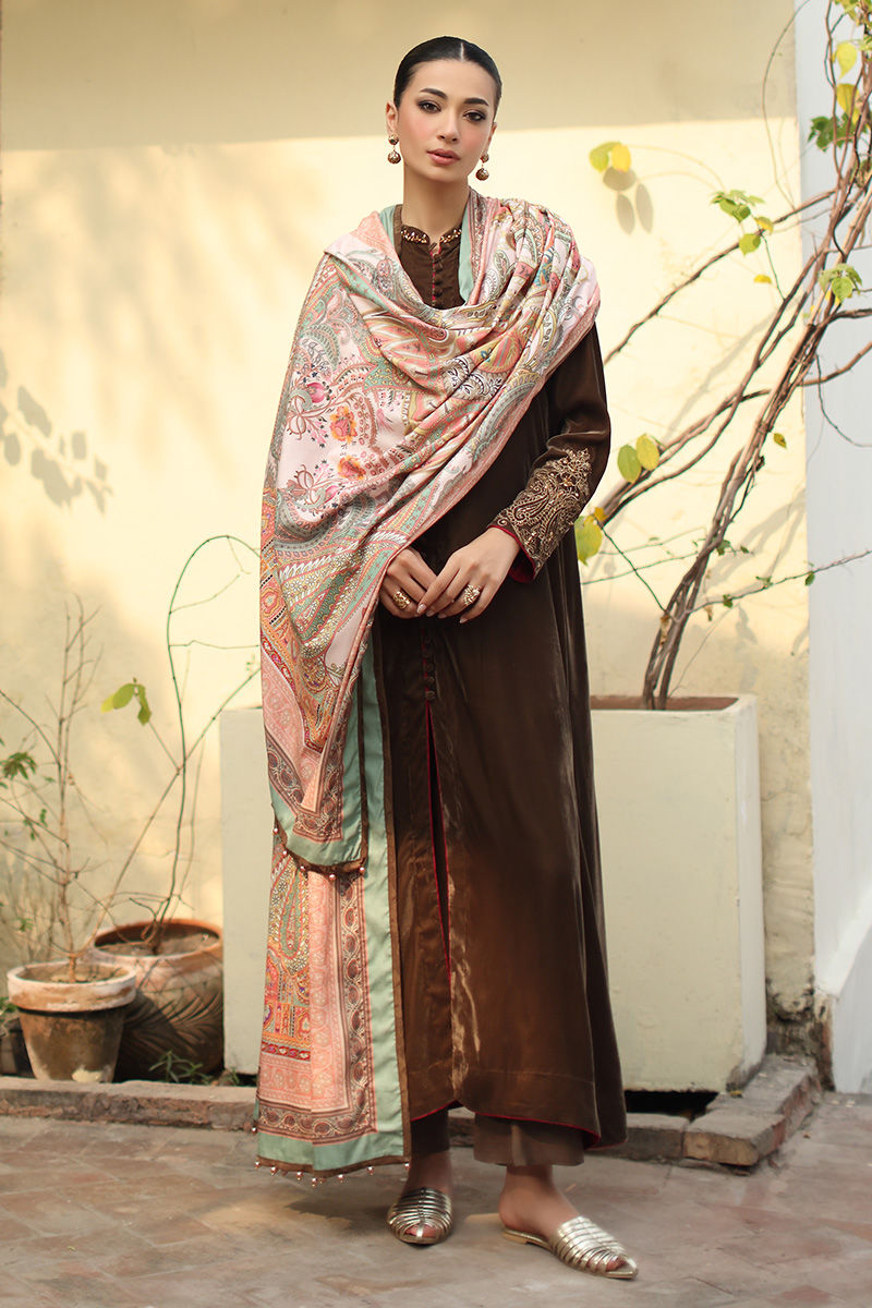 Aisha Imran | Printed Panache Velvet Shawls 25 | Inara Velvet Shawl - Official Aisha Imran stockist in UK - Sakeena London