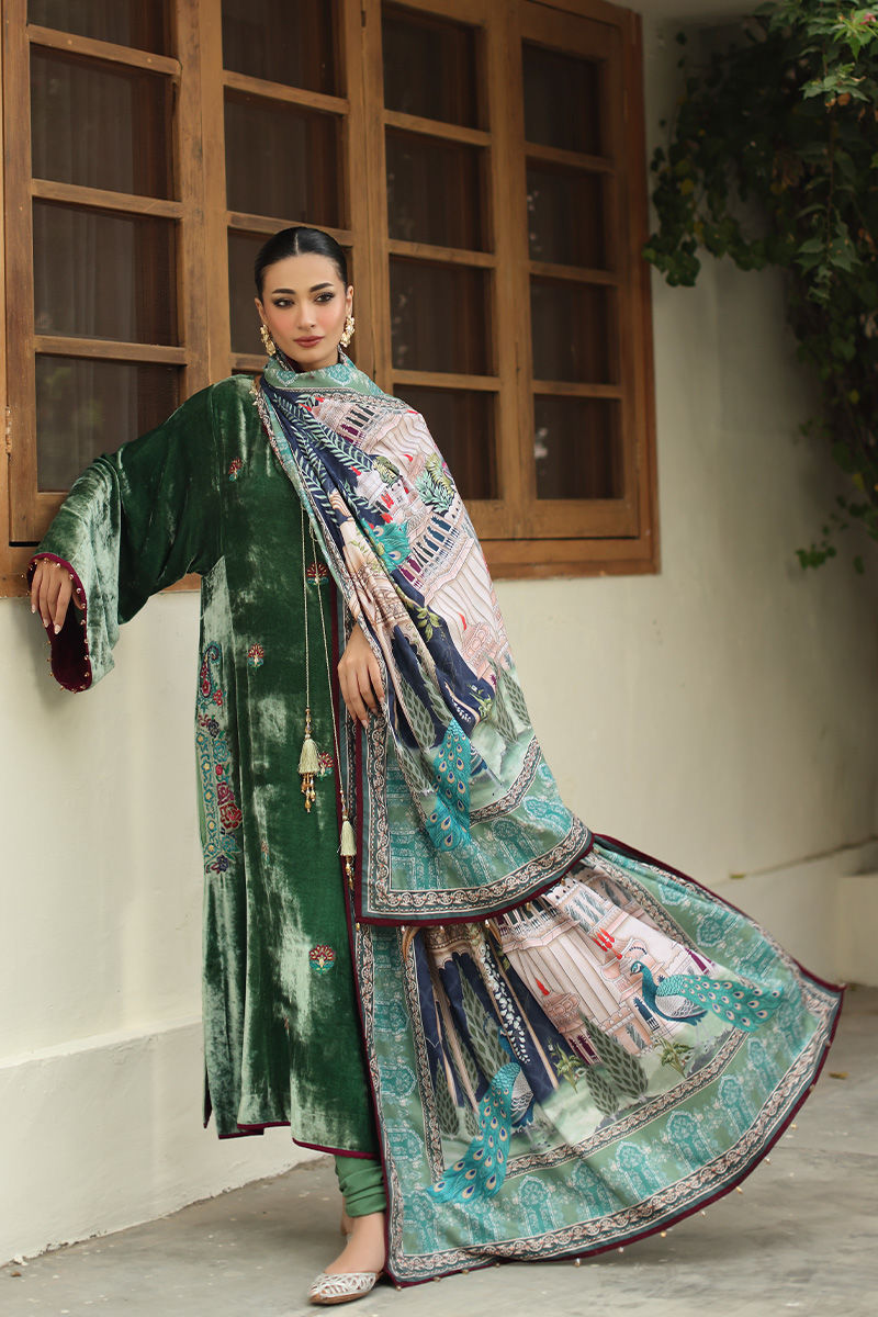 Aisha Imran | Printed Panache Velvet Shawls 25 | Nayra Velvet Shawl - Official Aisha Imran stockist in UK - Sakeena London