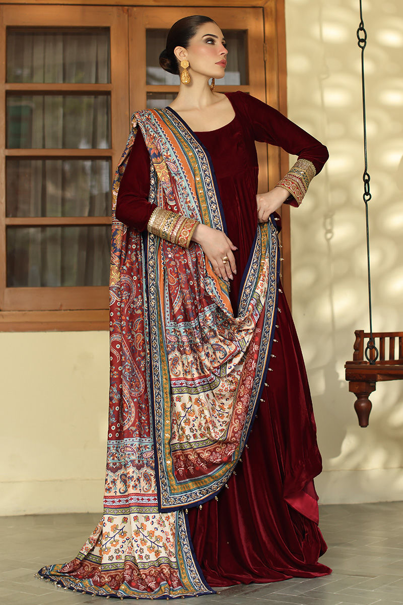 Aisha Imran | Printed Panache Velvet Shawls 25 | Maelin Velvet Shawl - Official Aisha Imran stockist in UK - Sakeena London