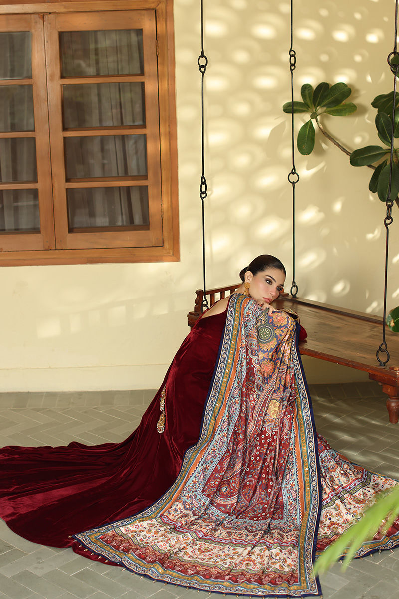 Aisha Imran | Printed Panache Velvet Shawls 25 | Maelin Velvet Shawl - Official Aisha Imran stockist in UK - Sakeena London