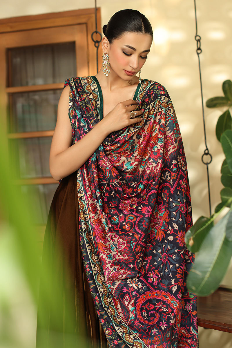 Aisha Imran | Printed Panache Velvet Shawls 25 | Inaaya Velvet Shawl - Official Aisha Imran stockist in UK - Sakeena London