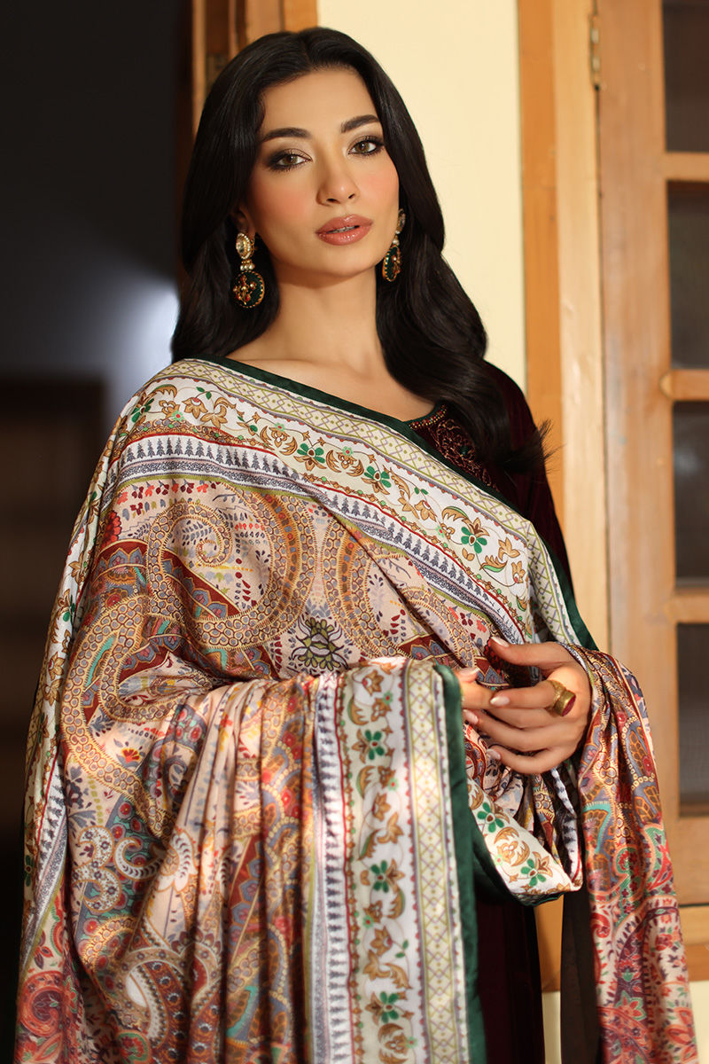 Aisha Imran | Printed Panache Velvet Shawls 25 | Sarai - Official Aisha Imran stockist in UK - Sakeena London