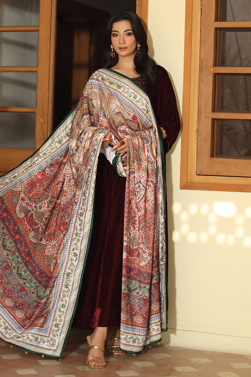 Aisha Imran | Printed Panache Velvet Shawls 25 | Sarai - Official Aisha Imran stockist in UK - Sakeena London