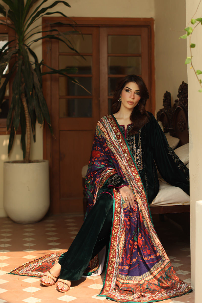 Aisha Imran | Printed Panache Velvet Shawls 25 | Liyana Velvet Shawl - Official Aisha Imran stockist in UK - Sakeena London