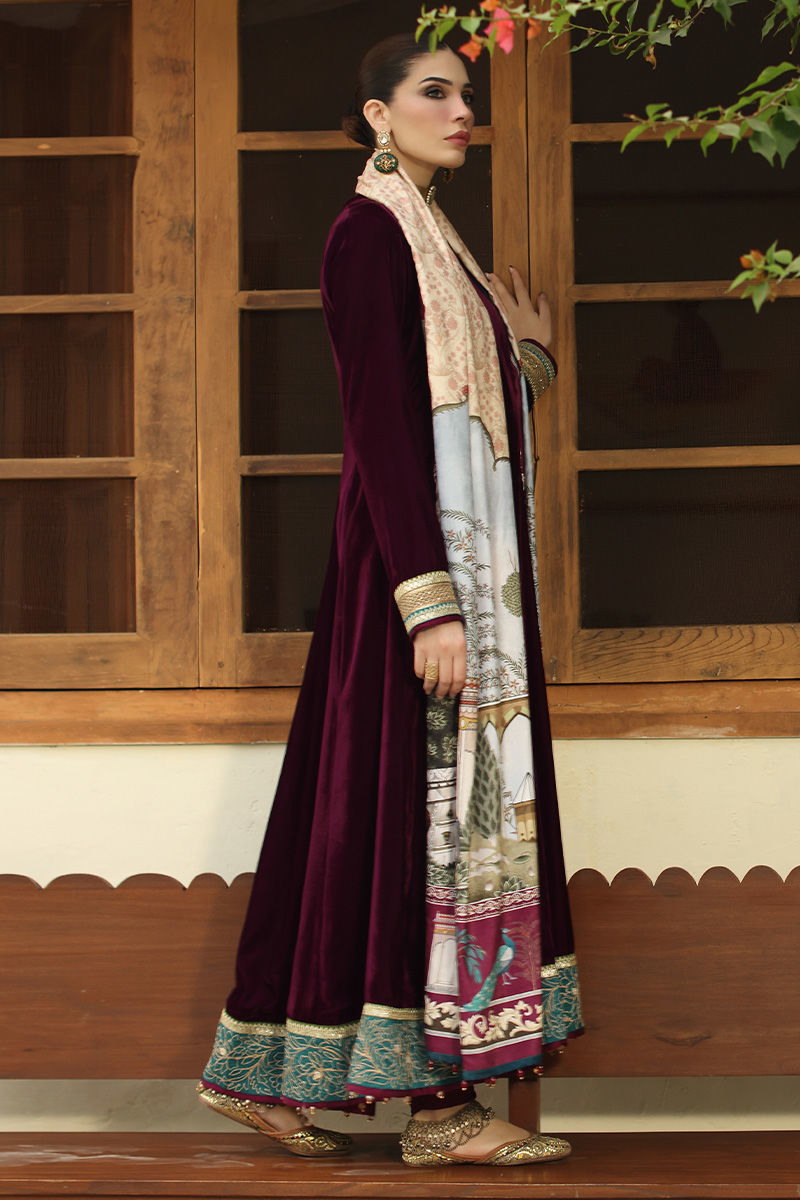 Aisha Imran | Printed Panache Velvet Shawls 25 | Safa Velvet Shawl - Official Aisha Imran stockist in UK - Sakeena London