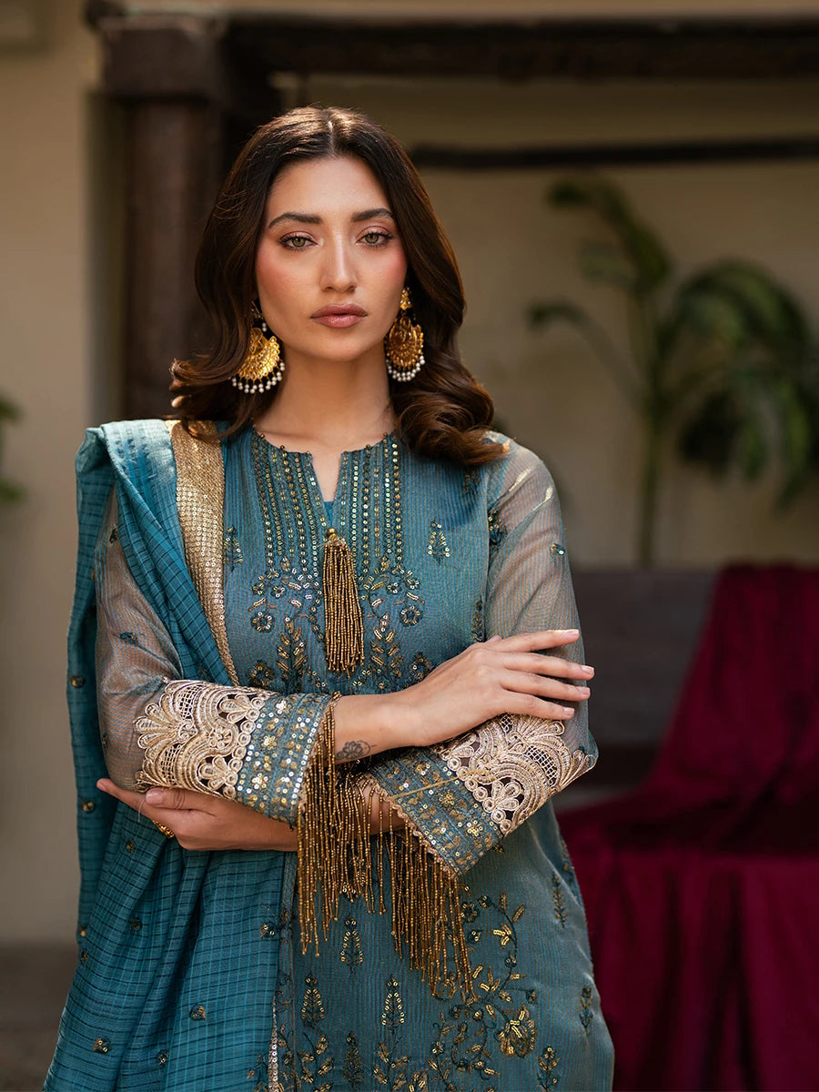 Salitex | Signature Festive Chiffon | SUNW6JI039UT - Official Salitex stockist in UK - Sakeena London