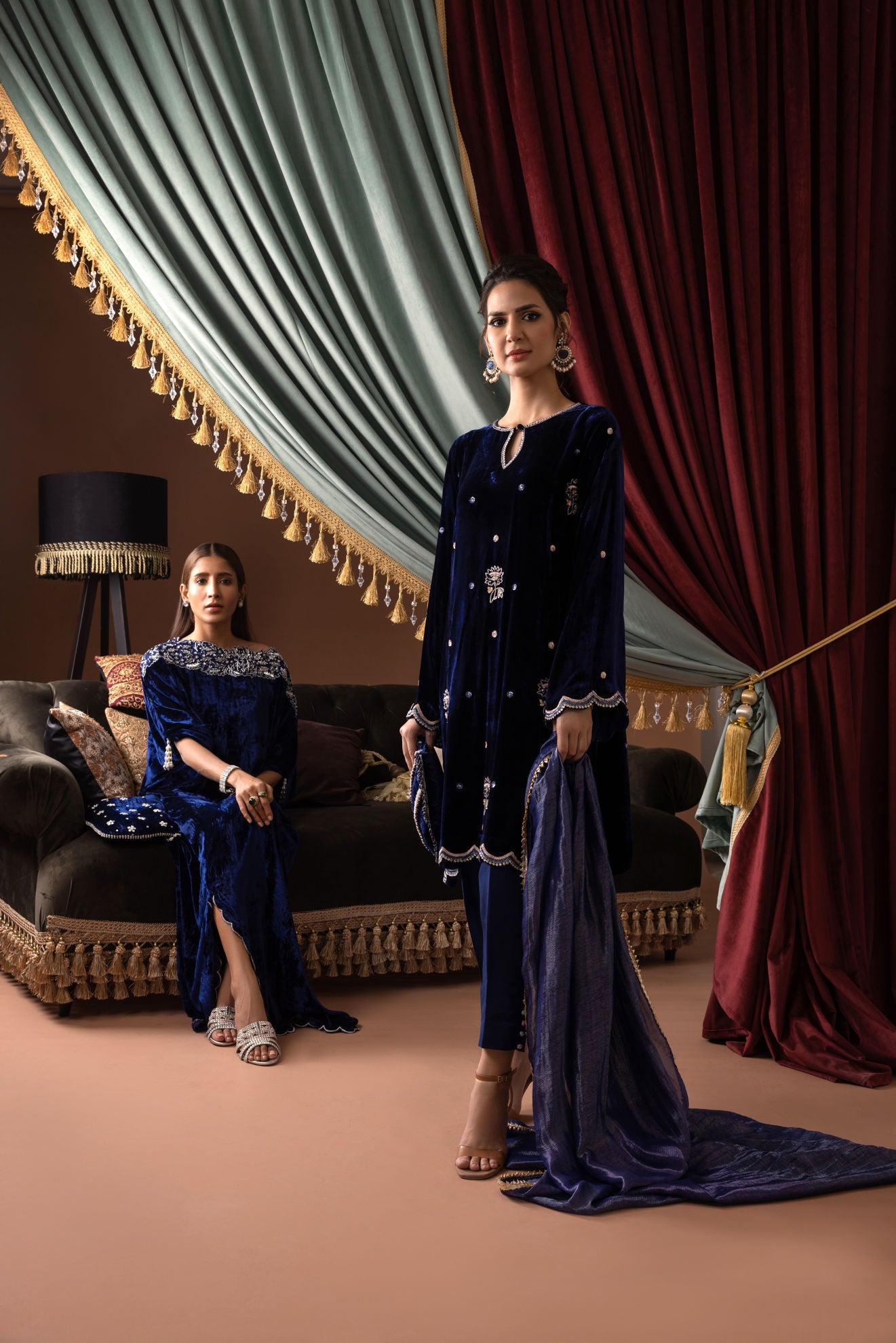 Ansab Jahangir | Bow Velvet Edit | ELEANOR - Official Ansab Jahangir stockist in UK - Sakeena London