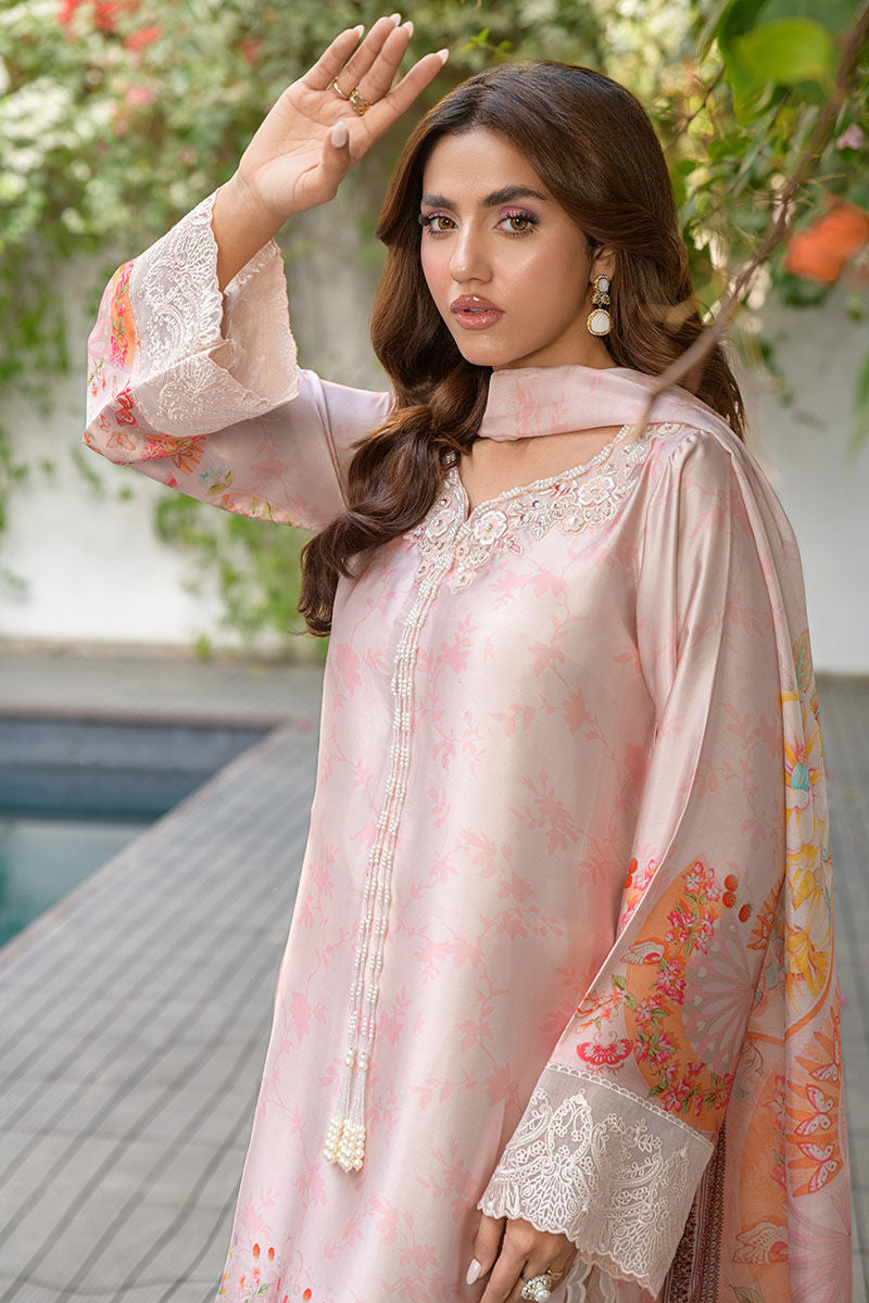 Fatima Khan | Eid Digital Silk Prints | Oriental Peach - Official Fatima Khan stockist in UK - Sakeena London