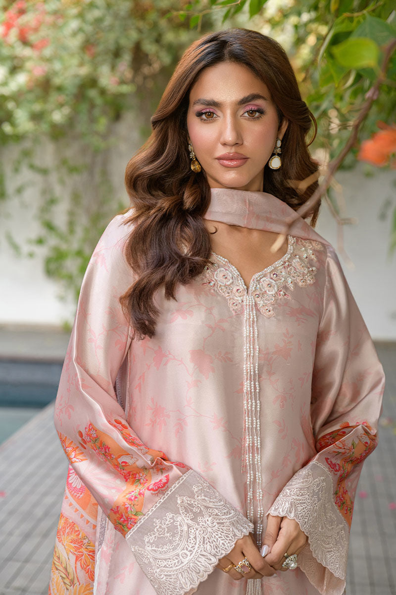 Fatima Khan | Eid Digital Silk Prints | Oriental Peach - Official Fatima Khan stockist in UK - Sakeena London