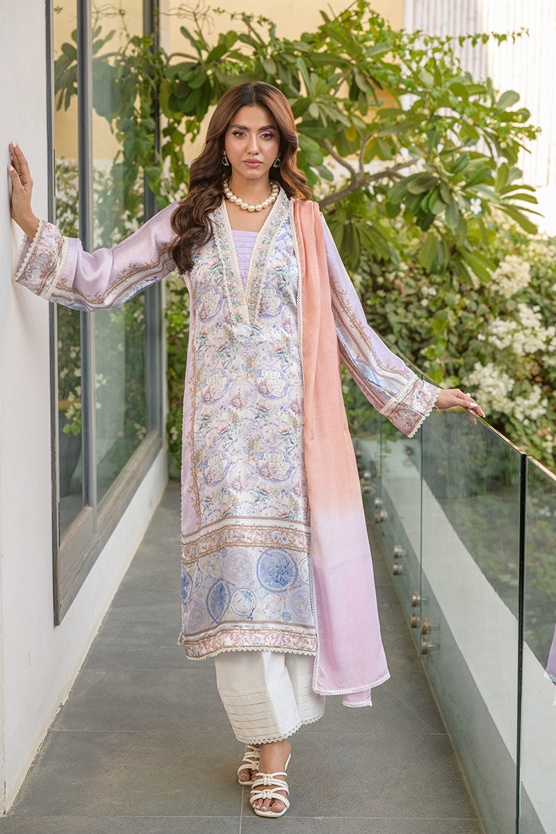 Fatima Khan | Eid Digital Silk Prints | Aqua Coral - Official Fatima Khan stockist in UK - Sakeena London