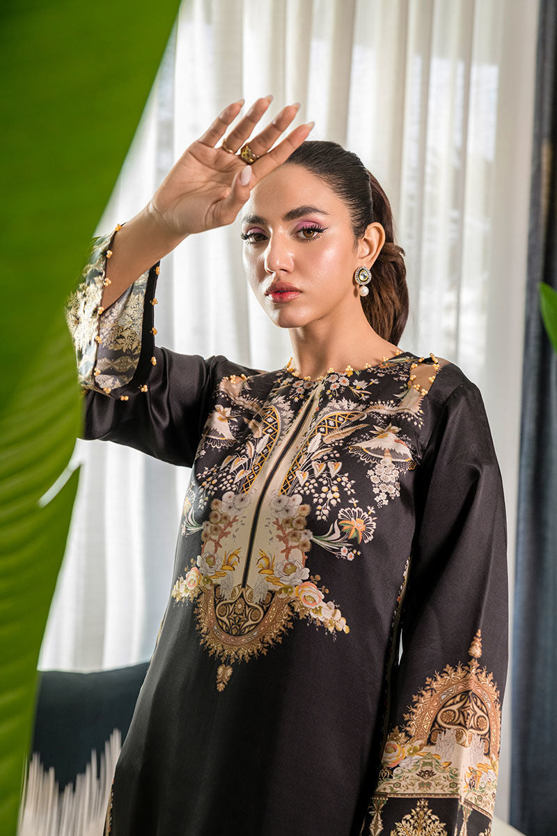 Fatima Khan | Eid Digital Silk Prints | Black Opal - Official Fatima Khan stockist in UK - Sakeena London