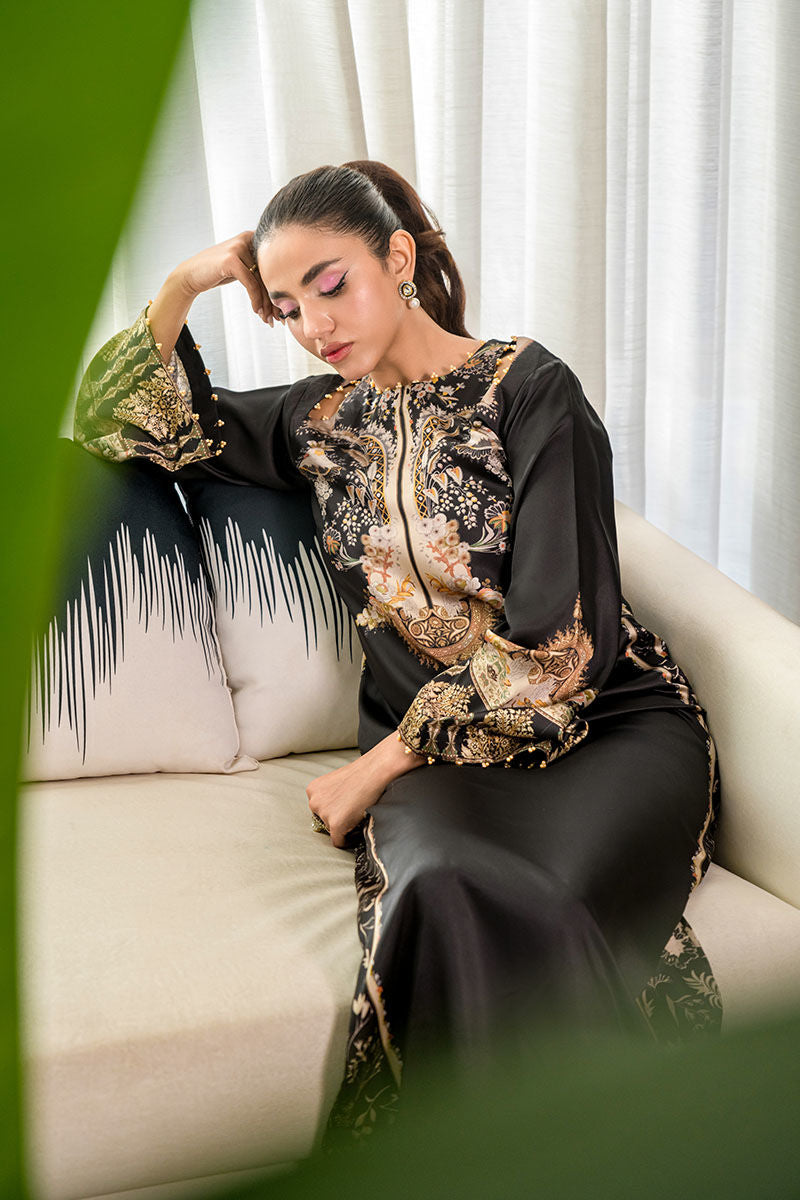 Fatima Khan | Eid Digital Silk Prints | Black Opal - Official Fatima Khan stockist in UK - Sakeena London