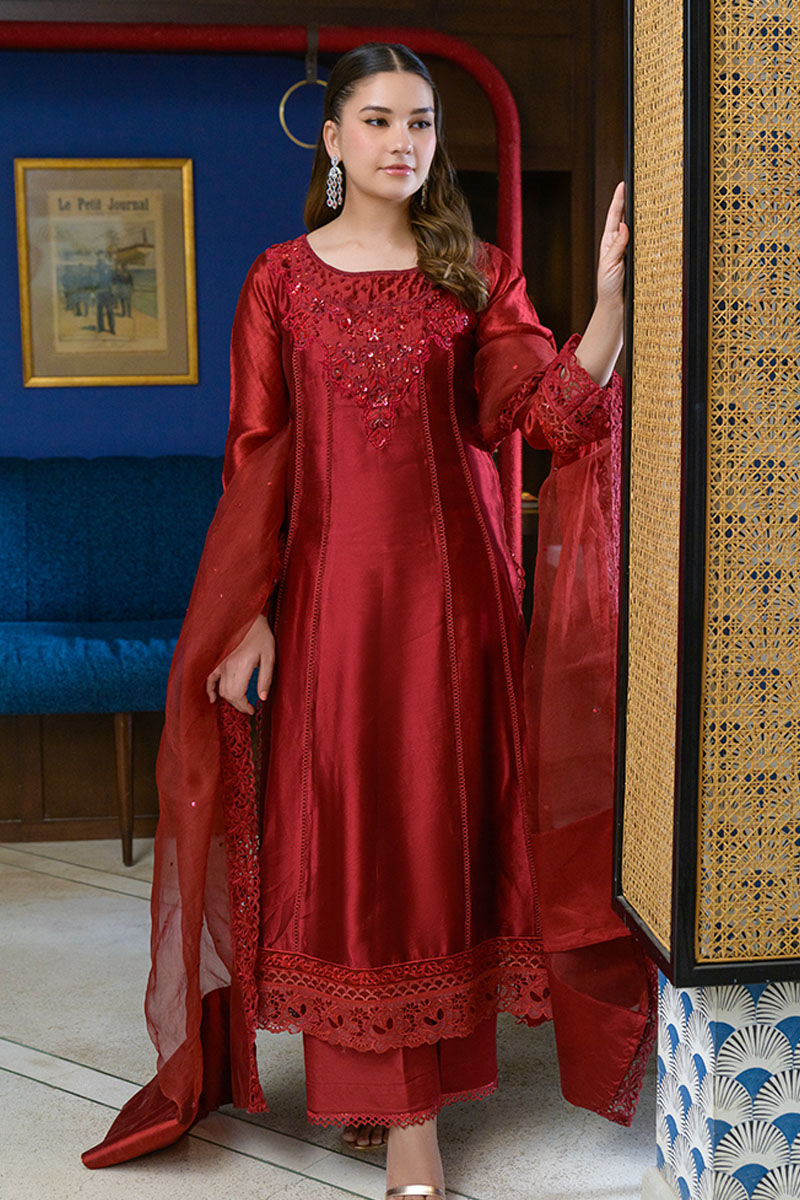 Fatima Khan | La Fleur Eid Edit | Scarlet - Official Fatima Khan stockist in UK - Sakeena London