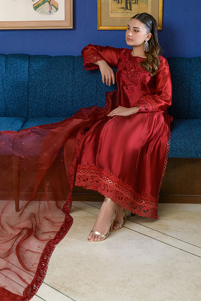 Fatima Khan | La Fleur Eid Edit | Scarlet - Official Fatima Khan stockist in UK - Sakeena London