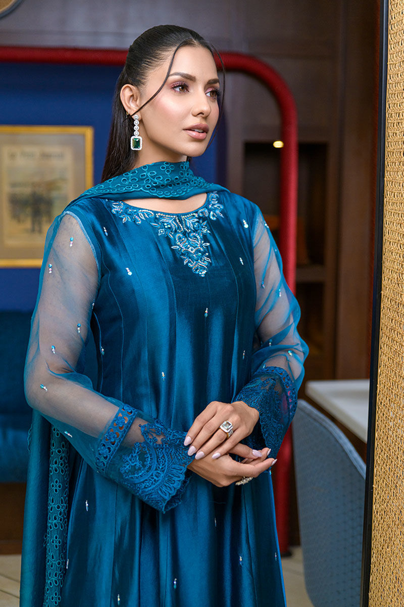 Fatima Khan | La Fleur Eid Edit | Azure Jade - Official Fatima Khan stockist in UK - Sakeena London