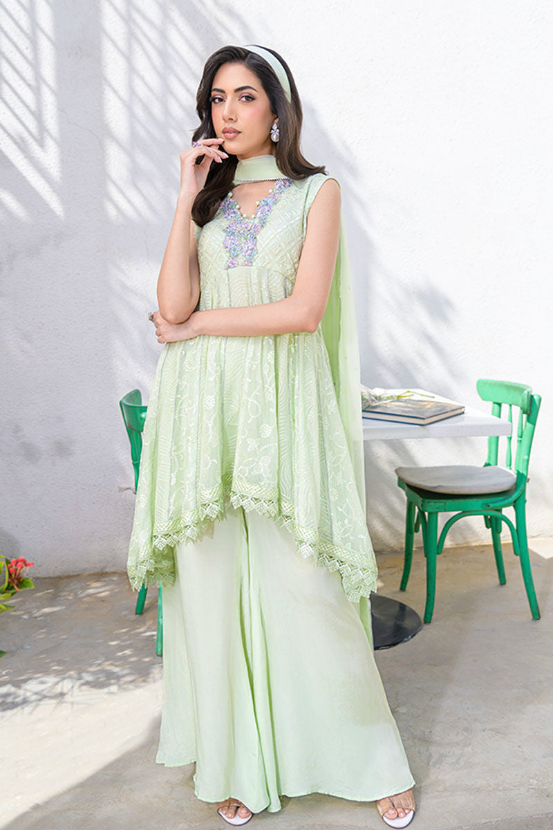 Fatima Khan | La Fleur Eid Edit | Pale Pistachio - Official Fatima Khan stockist in UK - Sakeena London