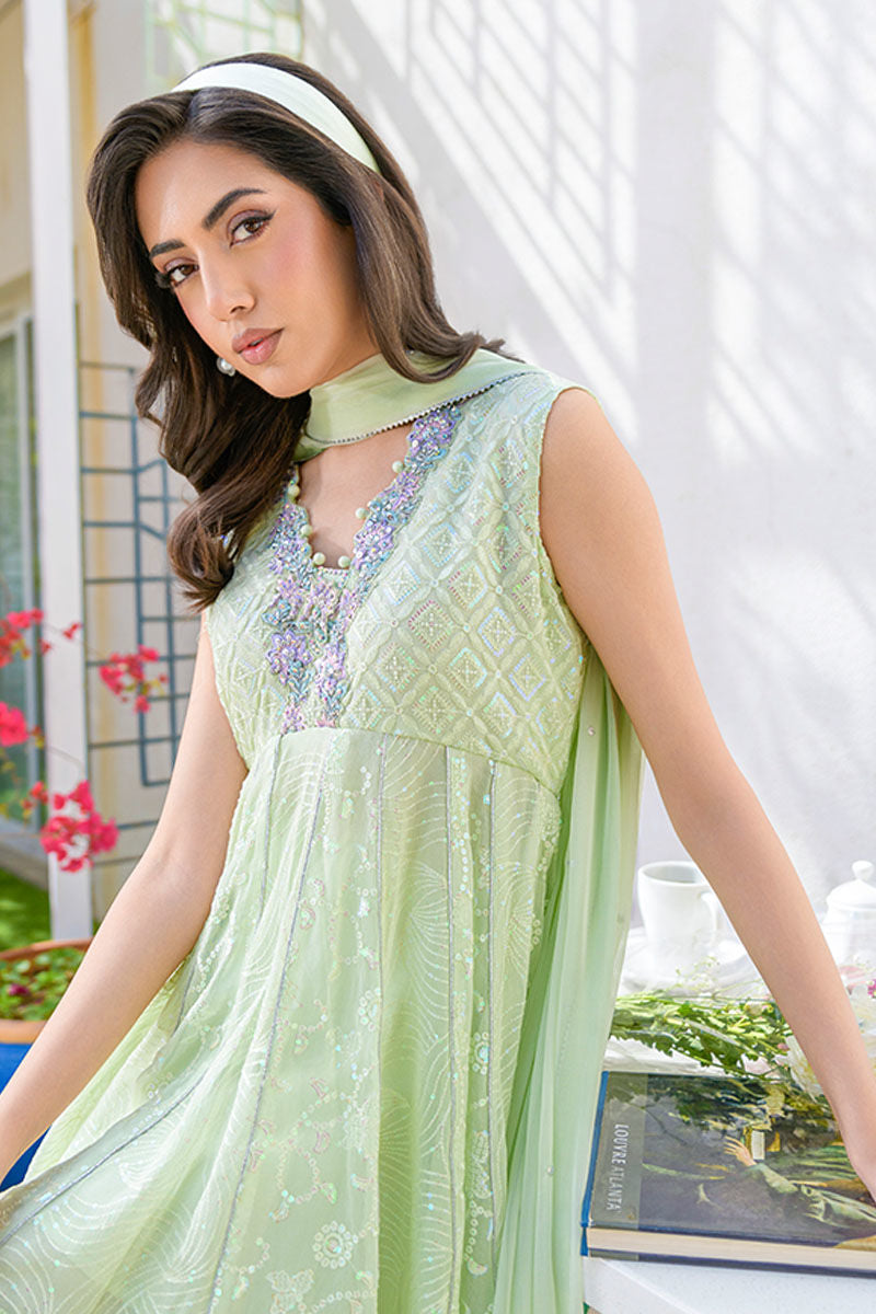Fatima Khan | La Fleur Eid Edit | Pale Pistachio - Official Fatima Khan stockist in UK - Sakeena London