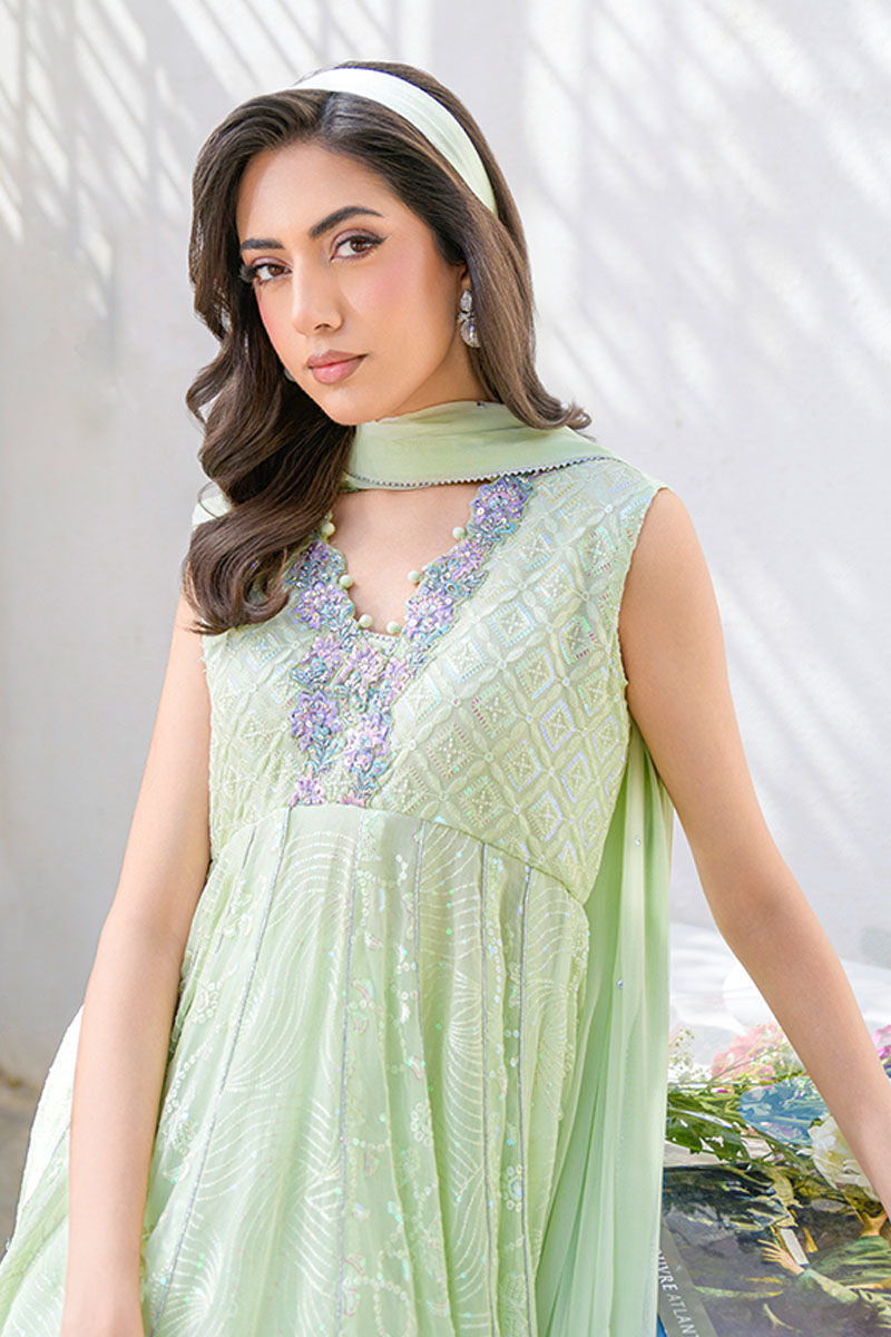 Fatima Khan | La Fleur Eid Edit | Pale Pistachio - Official Fatima Khan stockist in UK - Sakeena London