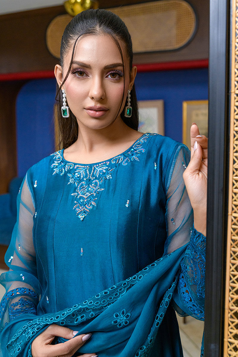 Fatima Khan | La Fleur Eid Edit | Azure Jade - Official Fatima Khan stockist in UK - Sakeena London