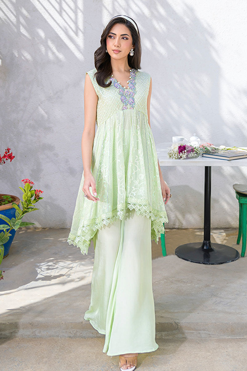Fatima Khan | La Fleur Eid Edit | Pale Pistachio - Official Fatima Khan stockist in UK - Sakeena London