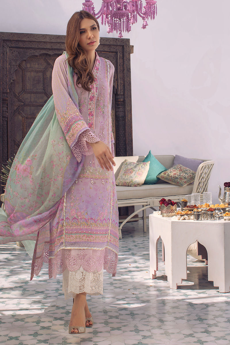Ansab Jahangir | Digital Silk | Lilac Paisley - Official Ansab Jahangir stockist in UK - Sakeena London