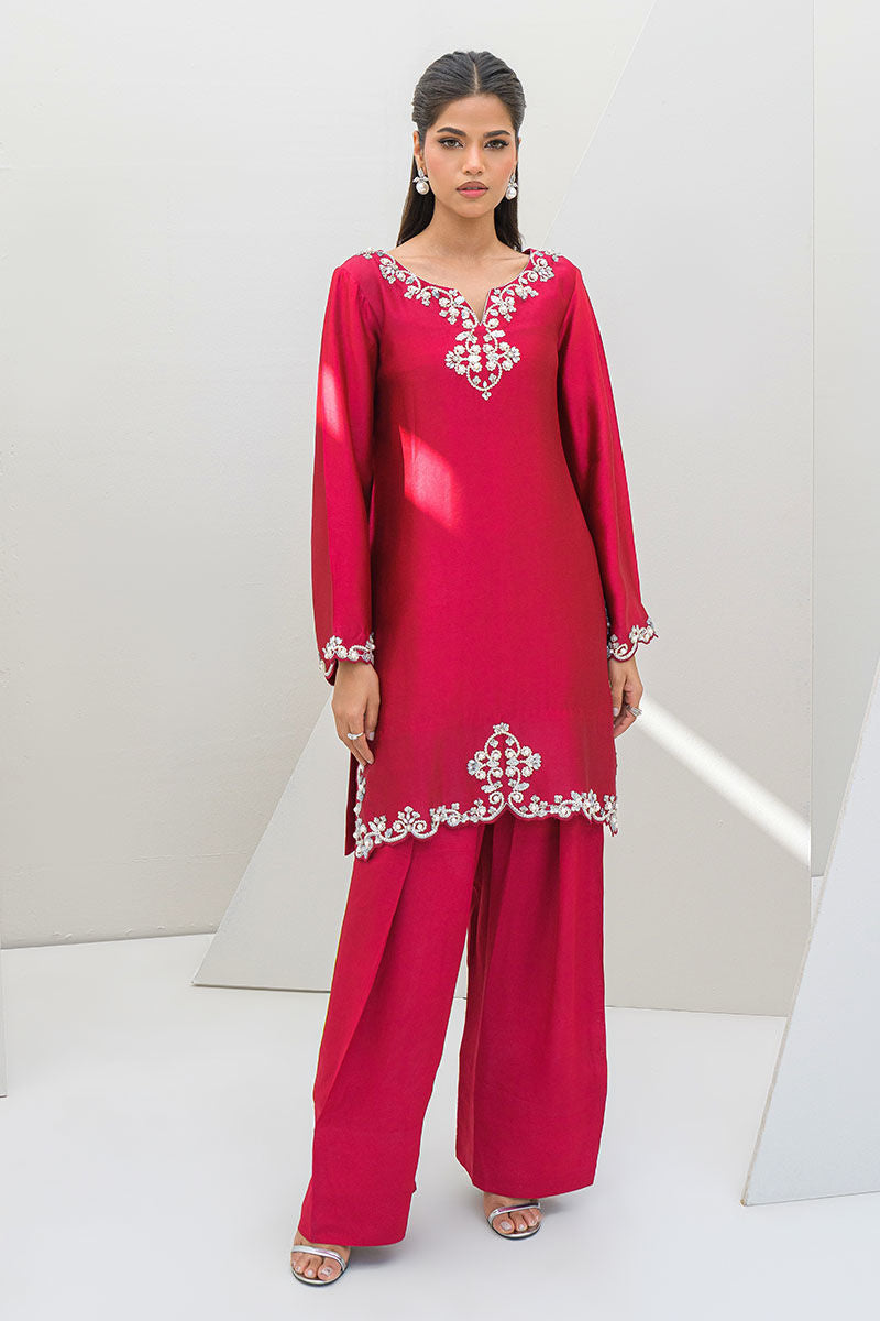 Fatima Khan | Serene Eid Luxe Pret | Ruby Rouge - Official Fatima Khan stockist in UK - Sakeena London