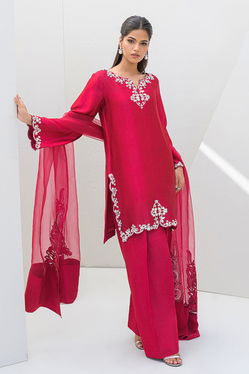 Fatima Khan | Serene Eid Luxe Pret | Ruby Rouge - Official Fatima Khan stockist in UK - Sakeena London