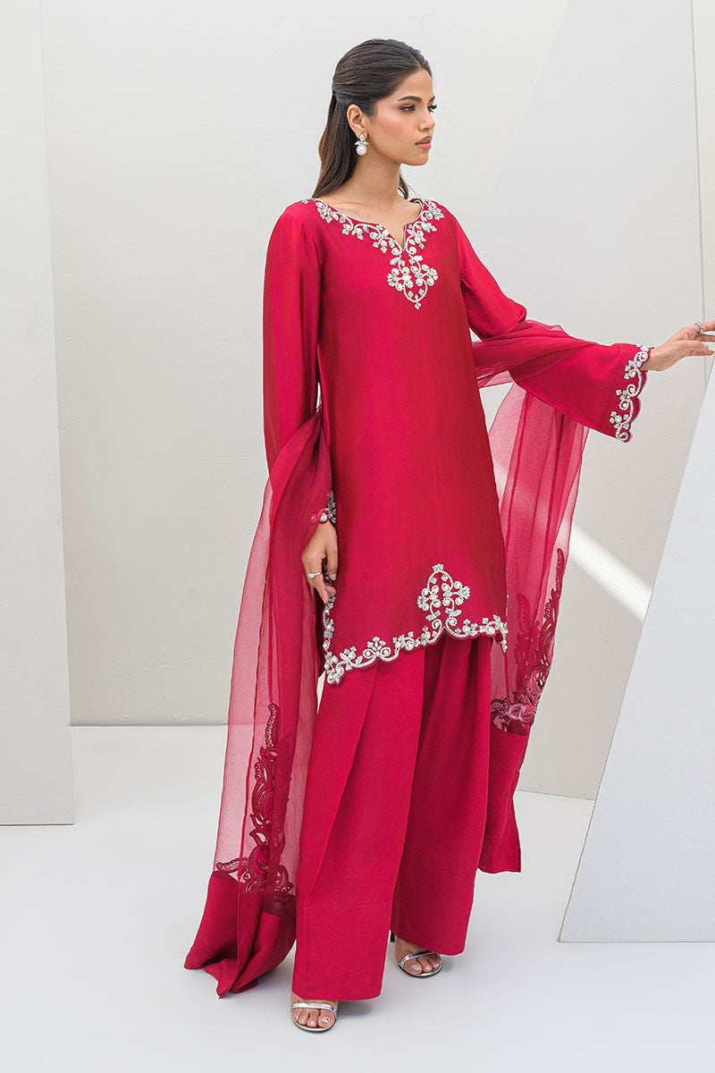 Fatima Khan | Serene Eid Luxe Pret | Ruby Rouge - Official Fatima Khan stockist in UK - Sakeena London