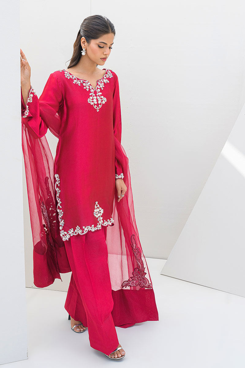 Fatima Khan | Serene Eid Luxe Pret | Ruby Rouge - Official Fatima Khan stockist in UK - Sakeena London